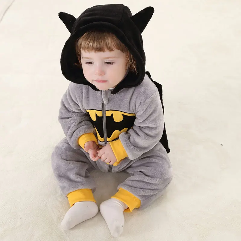 Детская осенняя одежда для мальчиков и девочек; комбинезоны с животными; комбинезон для малышей; домашний костюм мультфильм зимняя Пижама; костюм на Хэллоуин; комбинезон - Цвет: Bat Man