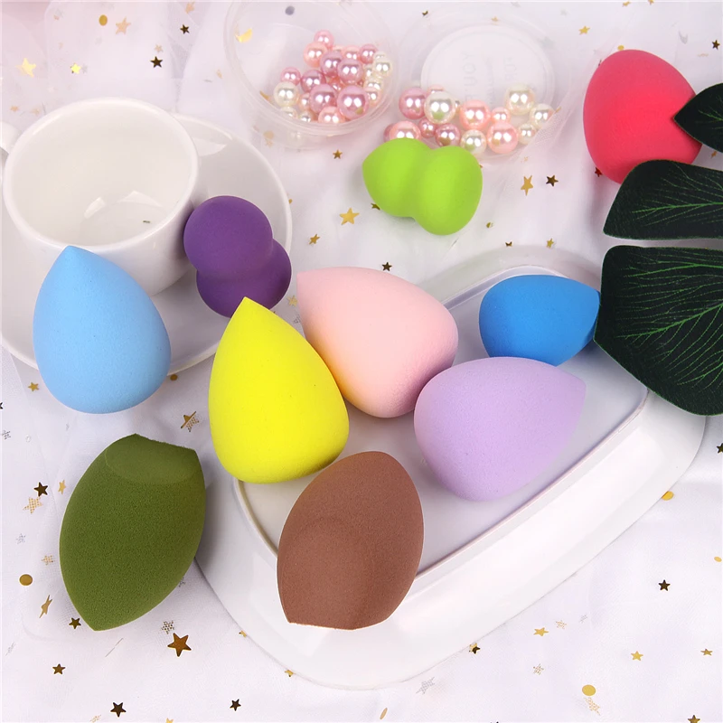 Random 1pcs 16 цветов, в форме капли воды/тыквы, косметическая пудра, пуховка, гладкая Женская основа для макияжа, губка, красота, аксессуары для макияжа - Color: Random 1pcs