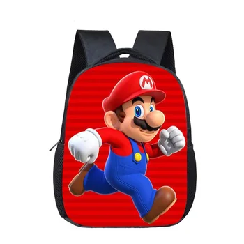 

Kids Kindergarten School Bookbag Super Mario Game Printed Schoolbag Children Boys Girls Toddler Book Bags 12inch