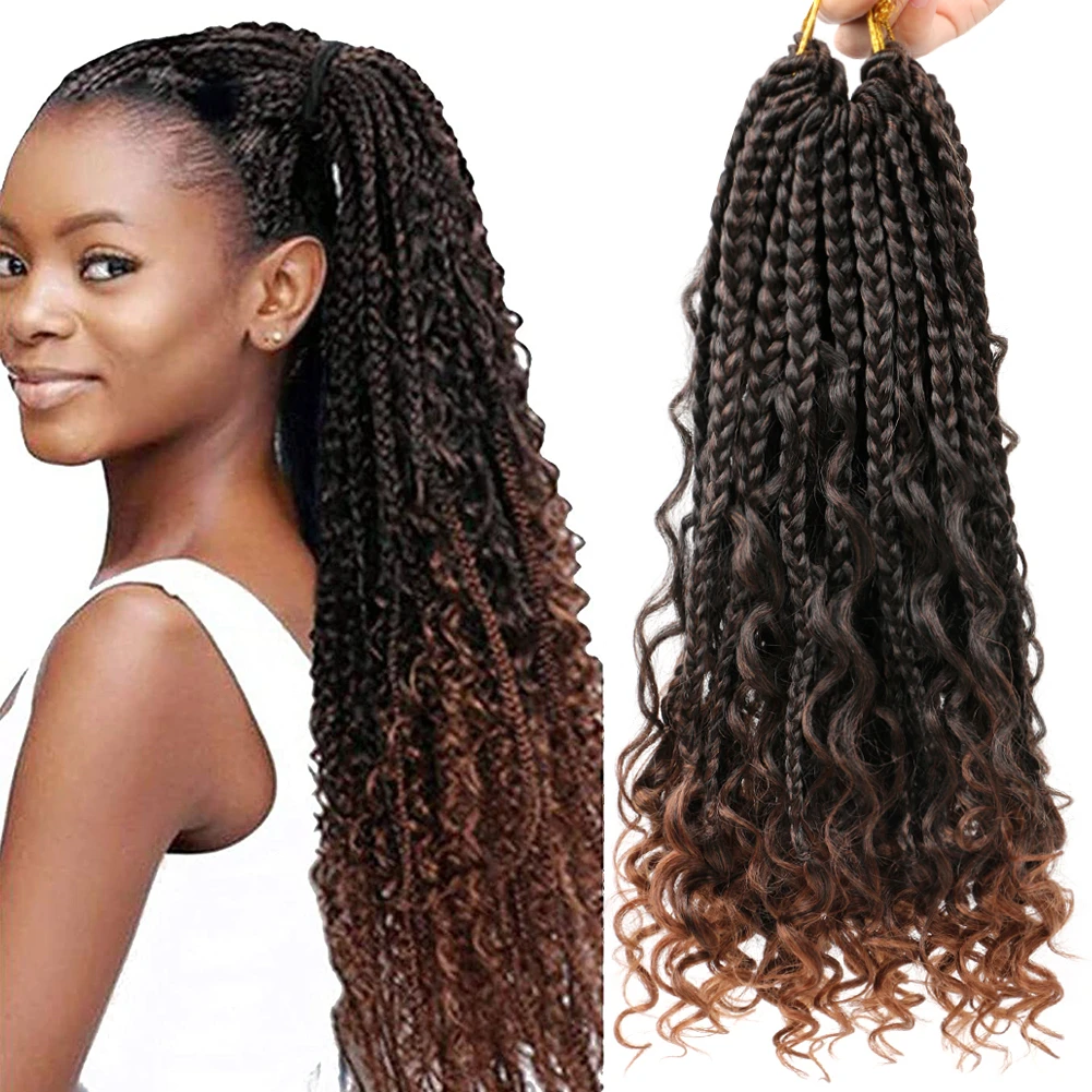 Dairess 18“ 12 Roots Goddess Box Braids Crocheted Hair Synthetic Crocheted Curly  Braids Bohemian Black Ladies Long Braids - Synthetic Braiding Hair(for  Black) - AliExpress