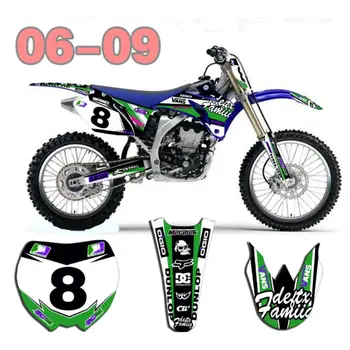 

New Full Graphics Decals Stickers Custom Number Name Glossy Bright Stickers Waterproof for YAMAHA YZF250 2006-2009
