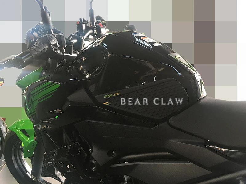 Для Kawasaki NINJA400 NINJA Z400 защитная накладка на бак мотоцикла боковая наклейка "кость" наклейка газ Топливо колено сцепление тяга зеленый