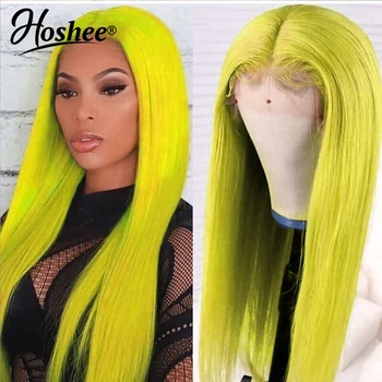 

Yellow Colored Human Hair Wigs Straight Part Lace Front Human Hair Wigs For Black Women Brazilian Remy Transparent Lace Wigs