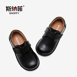 2019 осень детские, из натуральной кожи туфли для мальчиков; черная обувь для вечеринок Детские Модная обувь на плоской подошве для маленьких