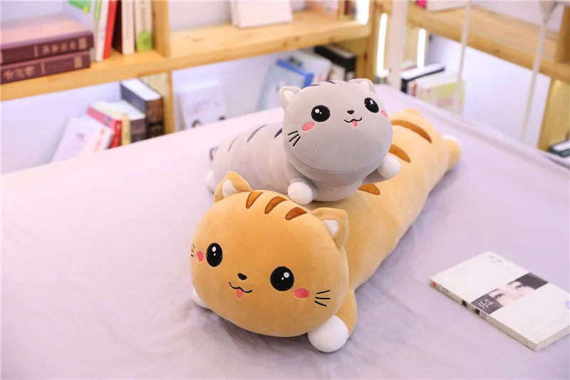 Милая длинная кукла кошки плюшевый Кот игрушечный диван подушка чучело кошка игрушка мягкая большая кукла Дети девочка подарок на день Святого Валентина