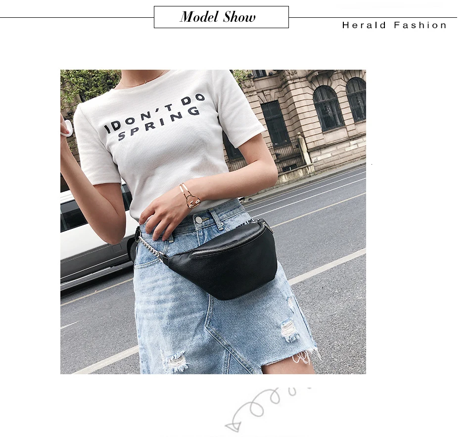 Модная качественная поясная сумка Herald из искусственной кожи, винтажная Водонепроницаемая женская сумка на ремне с цепочкой для прогулок, сумка для телефона Bolosa