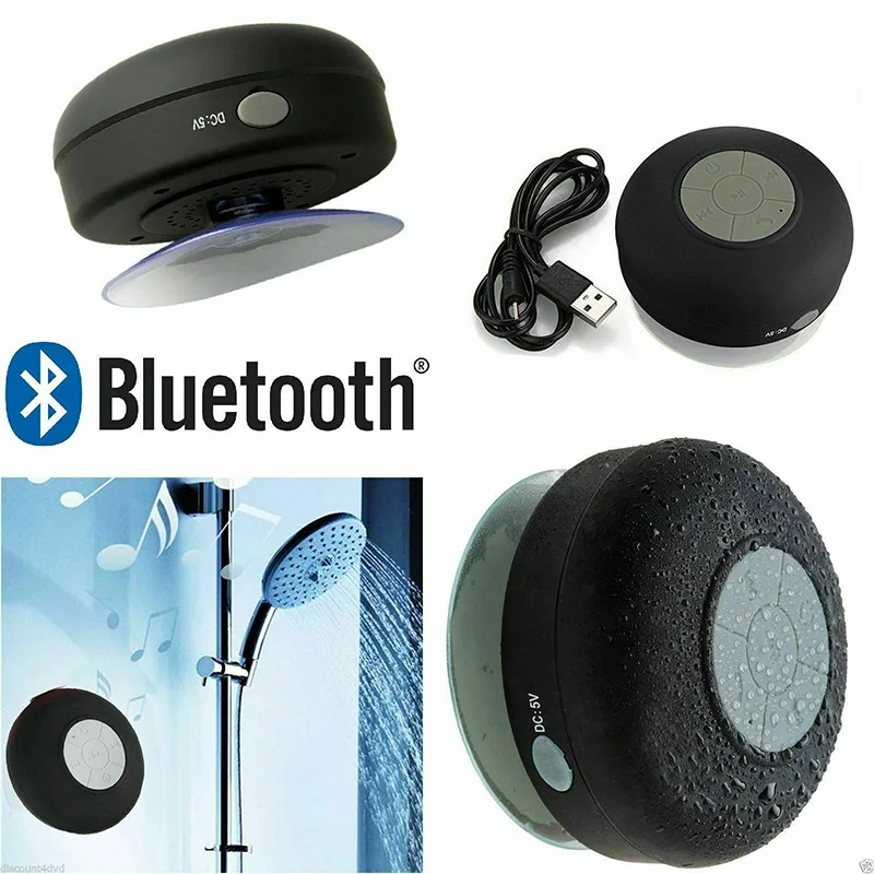 Mini Bluetooth Speaker Portable Waterproof Suction Cup Wireless Handsfree Speakers, For Showers, Bathroom, Pool, Car, Beach