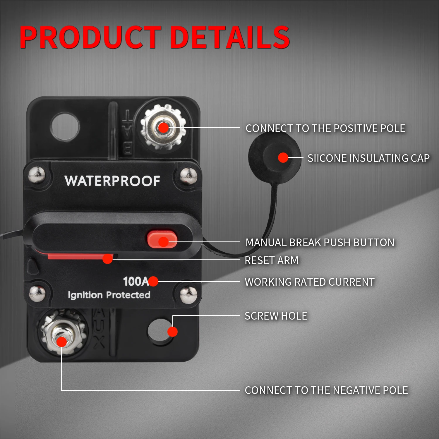 12 Volt Circuit Breaker 60, 80, 100, 150, 200, 250 and 300 AMP RV