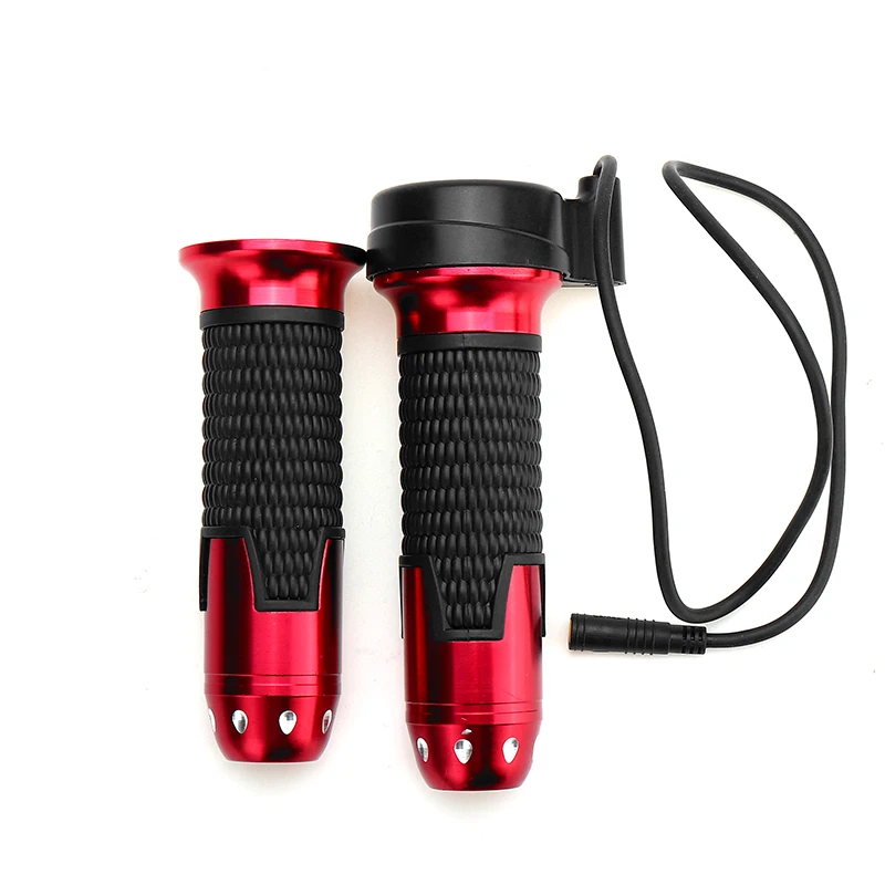 Для BAFANG Электрический велосипед акселератор мопед скутер Средний привод поворот дроссельной заслонки ручка акселератора переключатель грязи велосипед ремонт - Цвет: Black red Round
