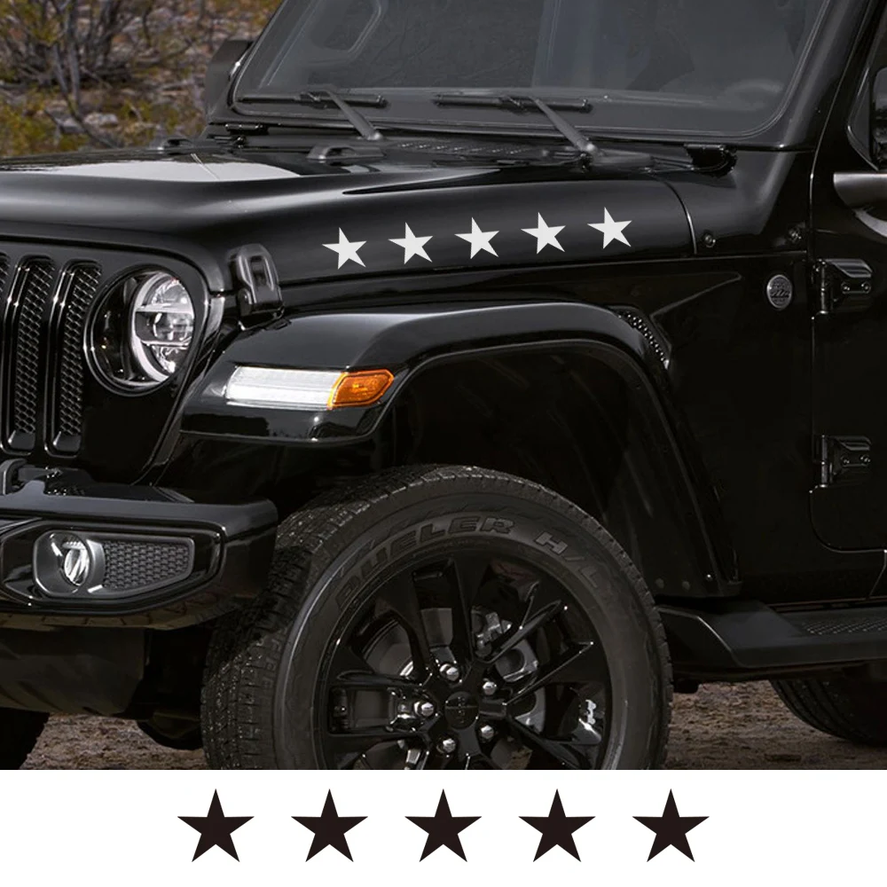Для Jeep Wrangler TJ LJ JK пять звезд армия общий милитари полосы Наклейка виниловая