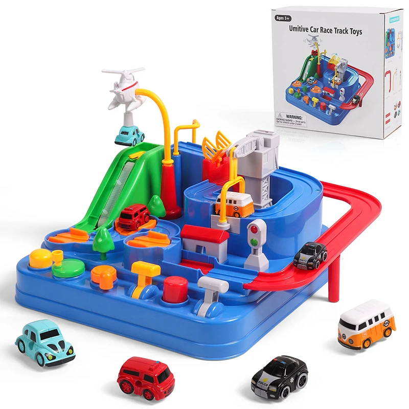 

Racing Rail Car Children Adventure Track Toys Model Racing Game Track Car Mechanical Interactive Train Toy Brain Play Game