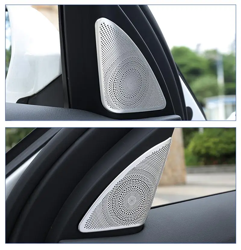 Car styling Audio Speaker Rear Door Loudspeaker Trim Covers Stickers For Audi A4 B8 stainless steel Interior auto Accessories