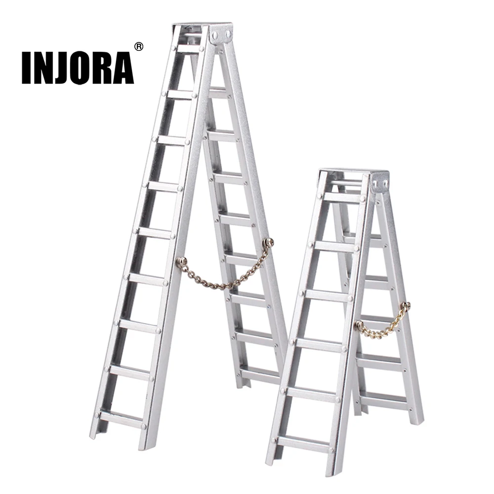 INJORA 100MM 150MM Aluminum Mini Ladder for 1:10 RC Rock Crawler Axial SCX10 90046 D90 D110 TAMIYA CC01 Traxxas TRX-4