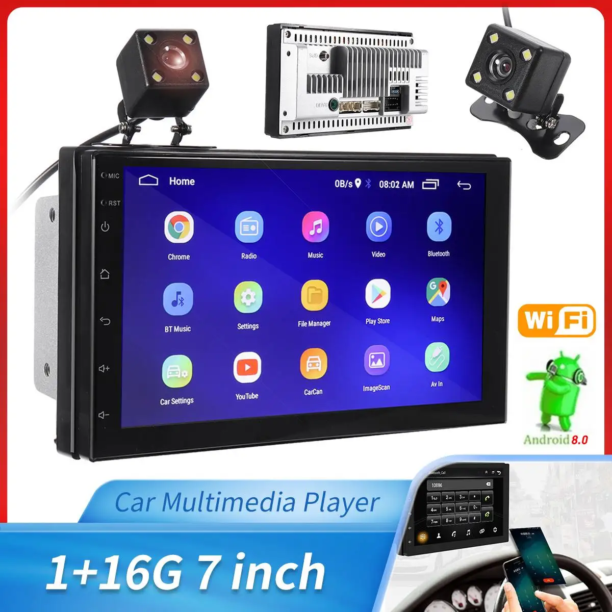 Автомагнитола iMars стерео-система на Android 8 0 с экраном 7 дюймов поддержкой MP5 GPS Wi-Fi