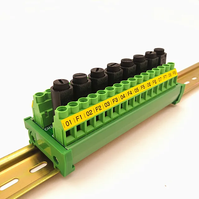 Din Vasúti Tartó 16 Pozíciós Csavarcsatlakozó -Elosztó Modul 8 Csatornás Biztosítékkal. - Image 5