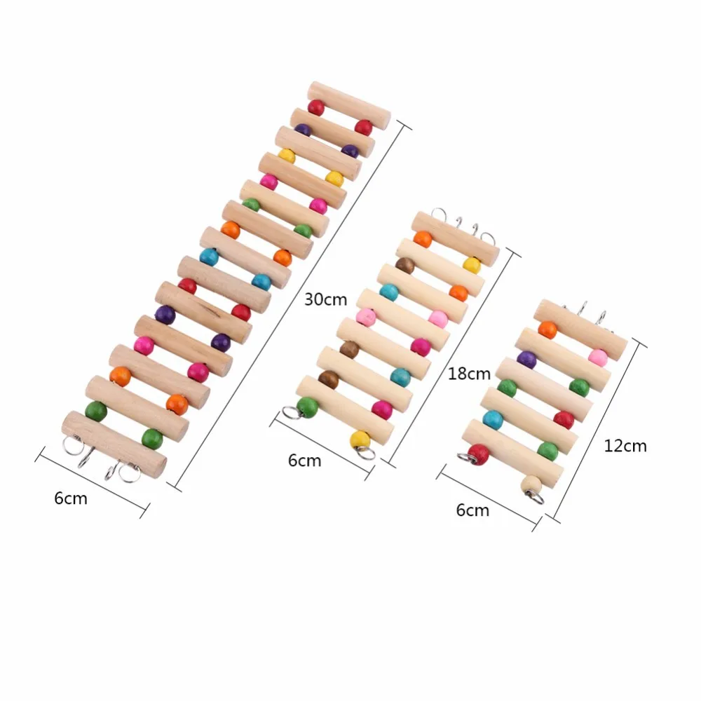 Wooden 12cm Mouse Rat Hamster Ladder Bridge Gerbil Pet Parrot Bird Rodent Canary Toys