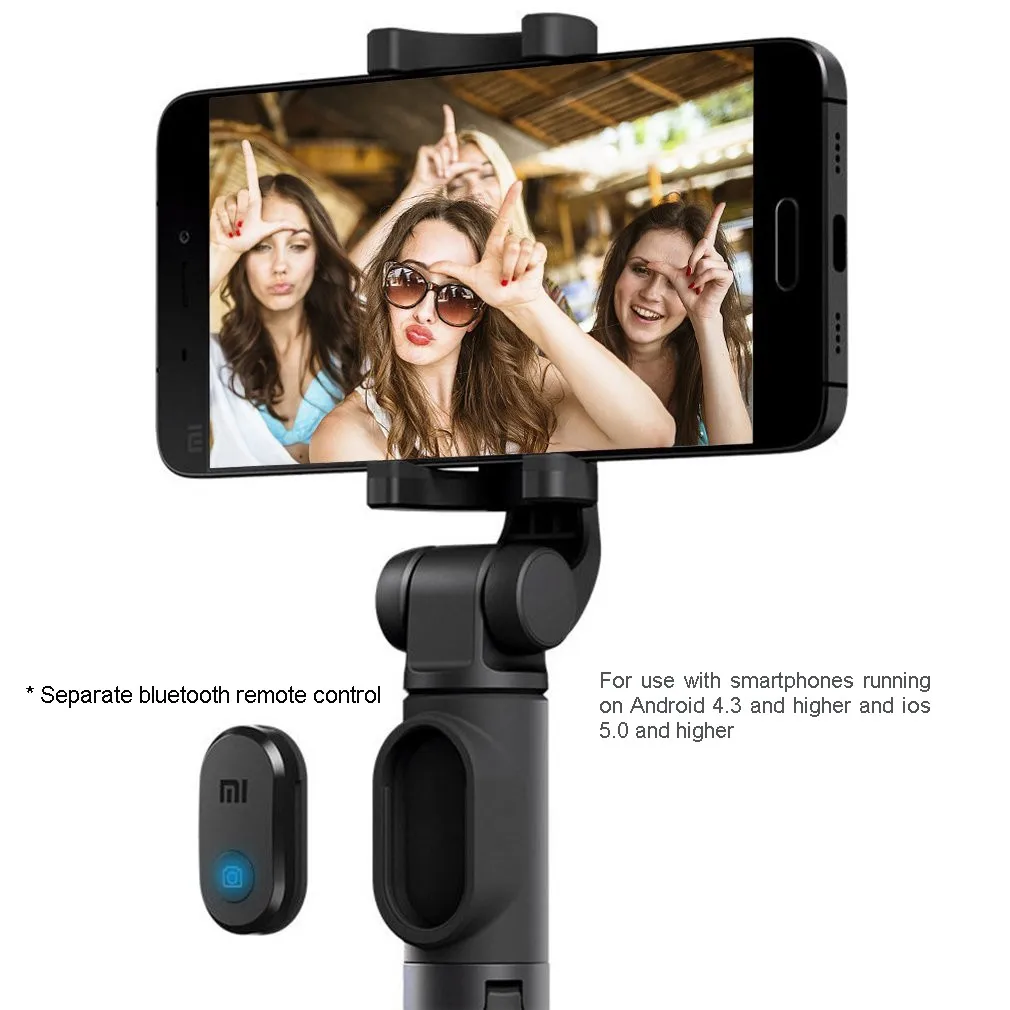 Оригинальная селфи-палка xiaomi для телефона, Bluetooth, мини-штатив, селфи-Палка с беспроводным дистанционным затвором для iPhone, samsung, Android