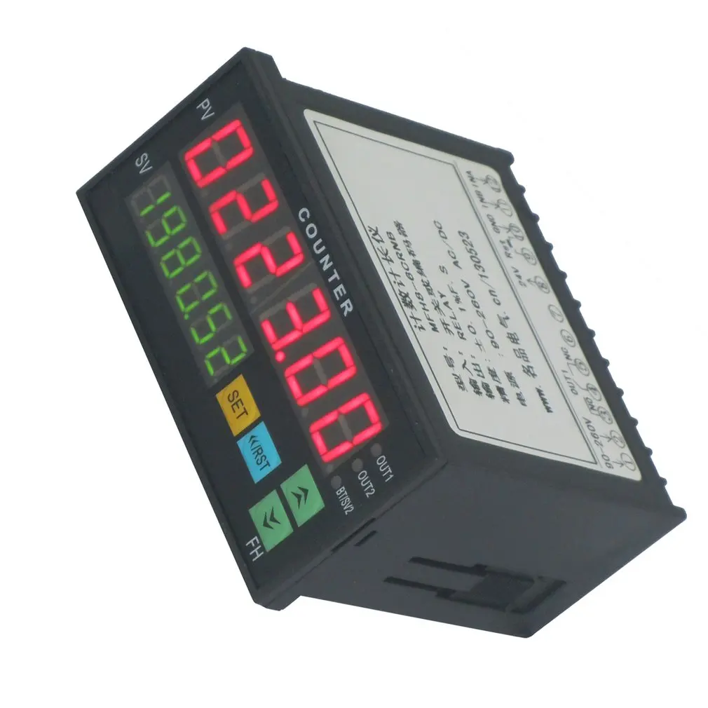 US $20.41 Multi Functional Digital Counter Length Meter Intelligent Dual 6 Digits Led