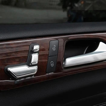 

Hot 6 Pcs/set Chrome Decoration Practical Switch Cover Car Door Seat Repair Trim Adjust Button Simple Interior Accessories For B