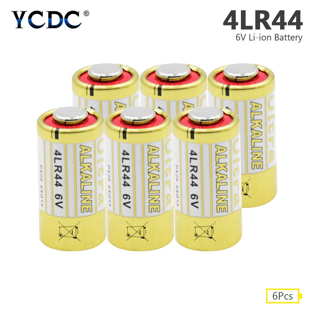 YCDC 6 шт. 4LR44 6V 150 мА/ч сухой щелочной Батарея для дрессировки собак воротники A544 4034PX