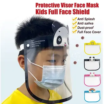 

1pcs Transparent Face Shield For Kids Fog-proof Adjustable Dust-proof Protective Rotatable Head-Mounted Full Face Masks