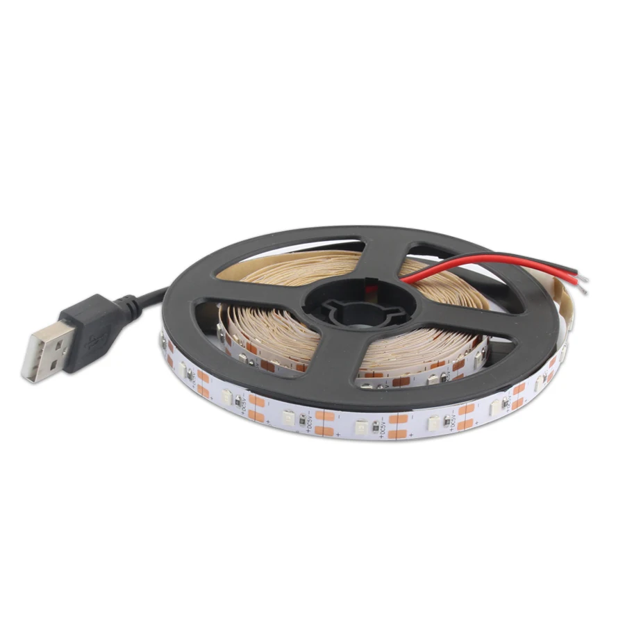 Only Led Strip DC USB светодиодный 5В ленточный светильник 2835 не водонепроницаемый 50 см-5 м теплый белый ТВ ПОДСВЕТКА USB светодиодный 5В ленточный Автомобильный Кабель зарядка 11Key диммер - Испускаемый цвет: Only Led Strip