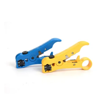 

Yellow/Blue Wire Cable Pliers Cutter Striper for UTP/STP RG59 RG6 RG7 RG11 Cable Wire Pliers Electric Stripping Tool for Network