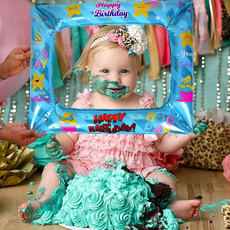 С Днем Рождения фоторамка фольгированные воздушные шары реквизит для фото Globos День Рождения украшения для детей взрослый ребенок душ мальчик девочка баллон