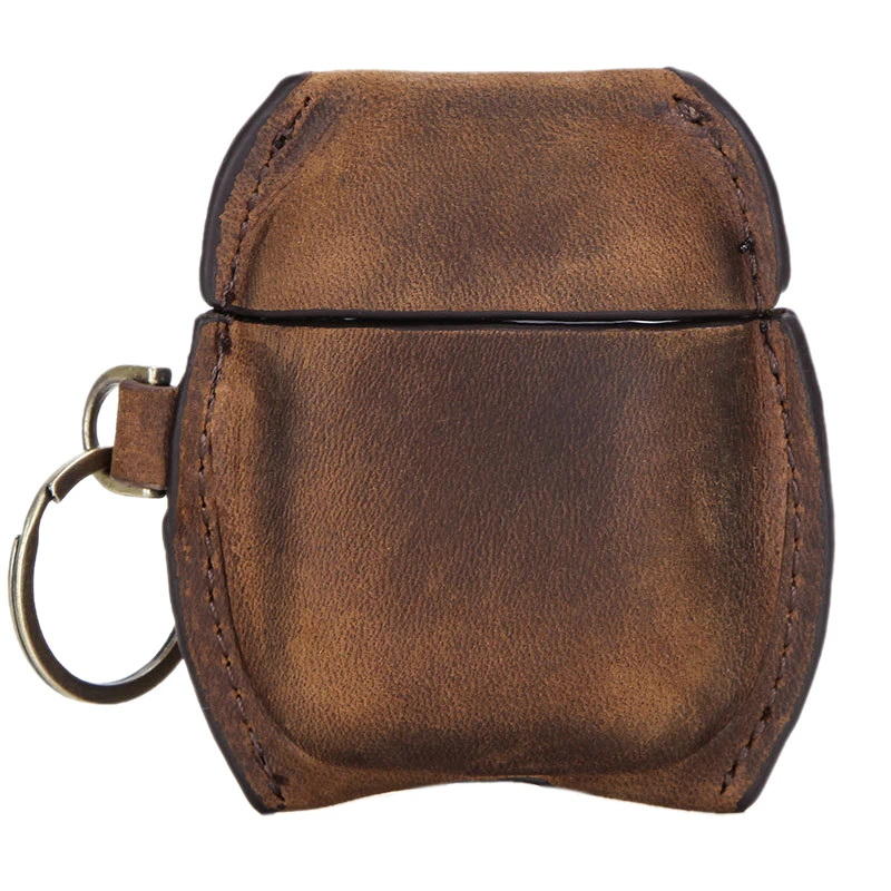 Brown Cowhide Leather Protective Case for Multifunctional Leather Headphone Cover for 2