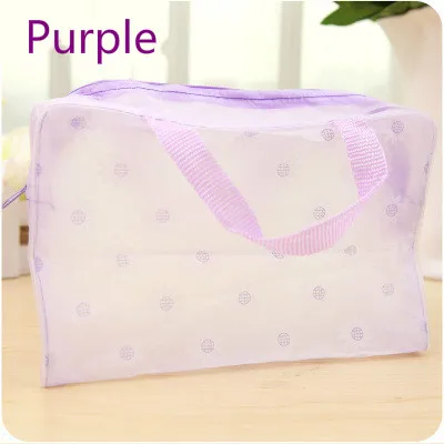 Purple 1pc Водонепроницаемая ПВХ модная домашняя косметичка для косметики, органайзер, прозрачная дорожная коробка для хранения, моющаяся косметичка для купания - Цвет: Purple 1pc