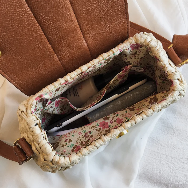 

2019 New Style Summer Straw Bag Hawaii Pillow Weaving Lock Shoulder WOMEN'S Bag