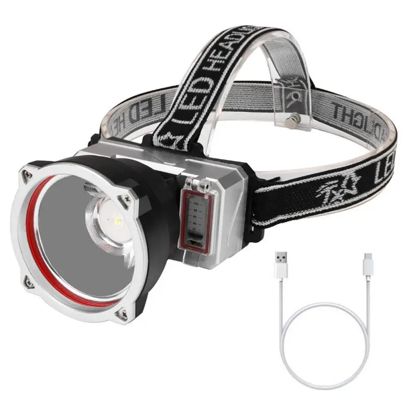 

Outdoor LED Headlight USB Rechargeable Glare Hunting Lamp Searchlight Rechargeable Long-range Flashlight
