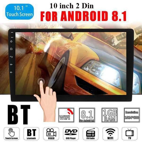 2 Din 9/10 дюймов Android 8 1 автомобильное радио двойной Стерео GPS навигация в тире видео