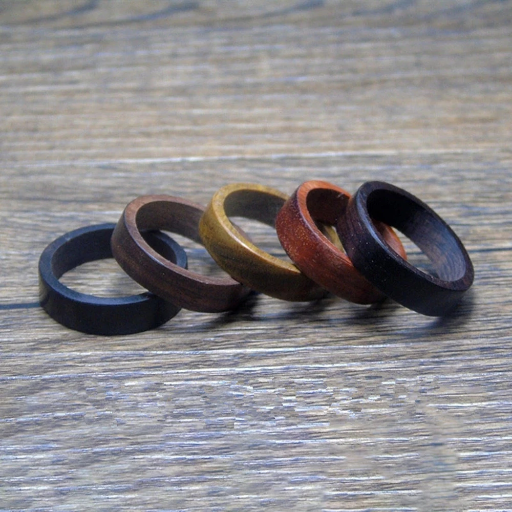 Anillos de madera Natural de ébano para hombre mujer, de sándalo, Retro, de ébano, venta al por mayor, de joyería, 2021|Anillos| AliExpress