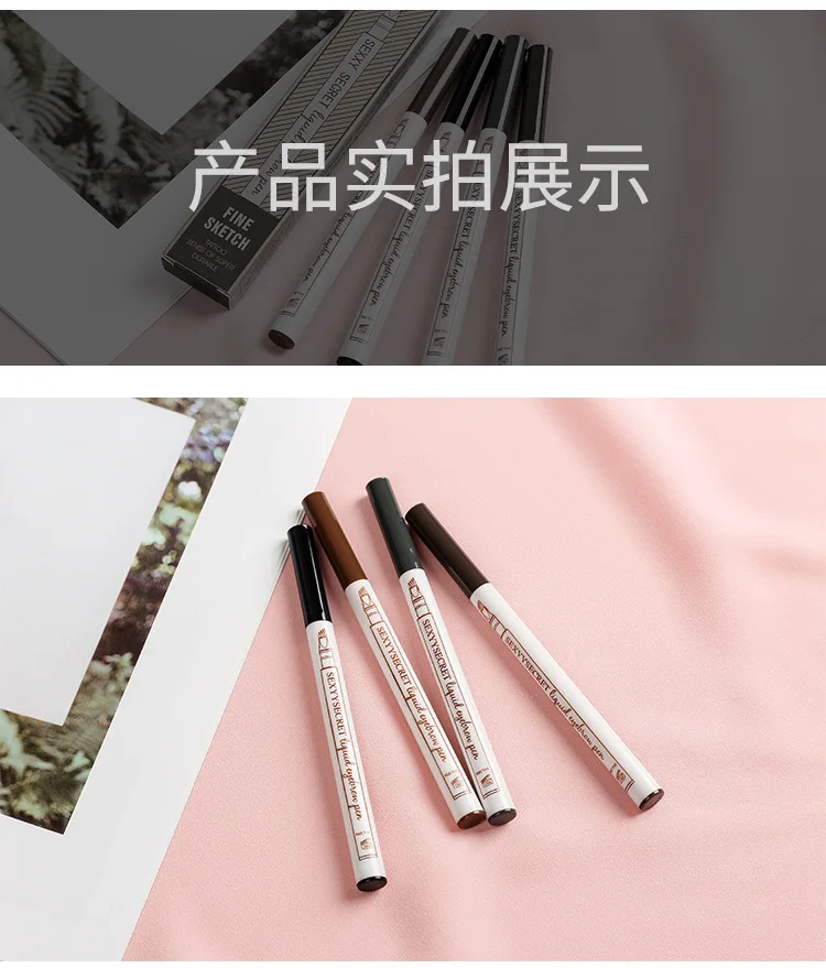 Карандаш-маркер для бровей с 4 головками, водостойкий микроблейдинг для бровей, тонкая ручка для тату, тени для бровей, макияж, карандаш для бровей CE039
