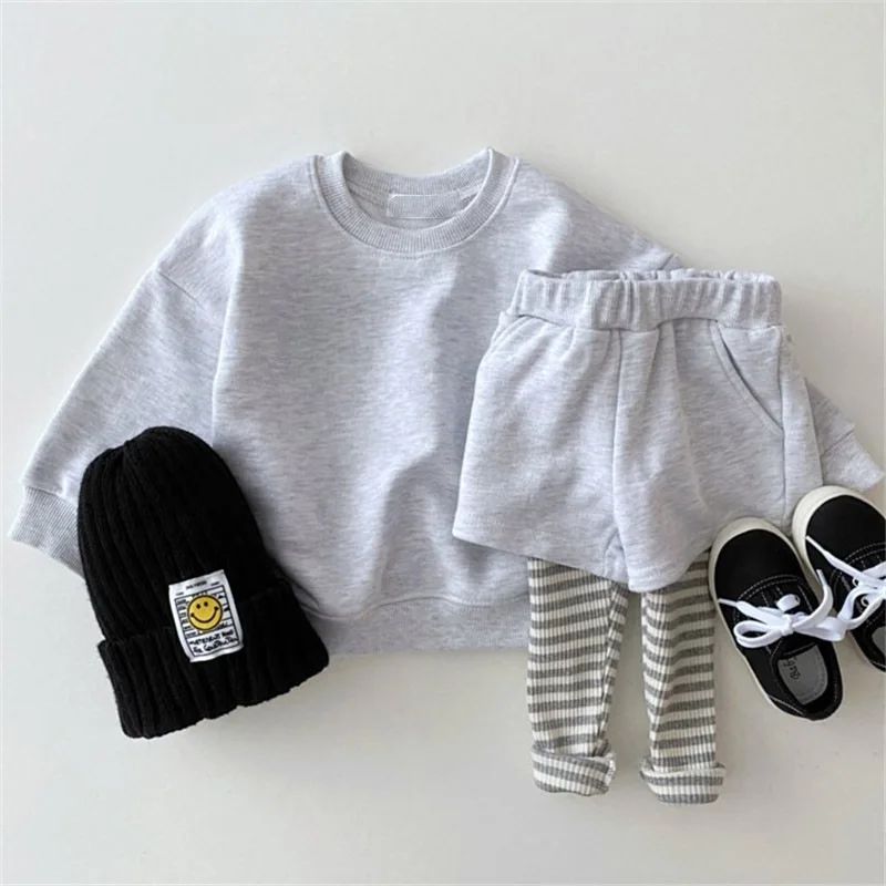 MILANCEL 2021 Autumn New Baby Clothes Set Solid Hoodies and Pants 2 Pcs Boys Suit Casual Infant Sweatshirts Set