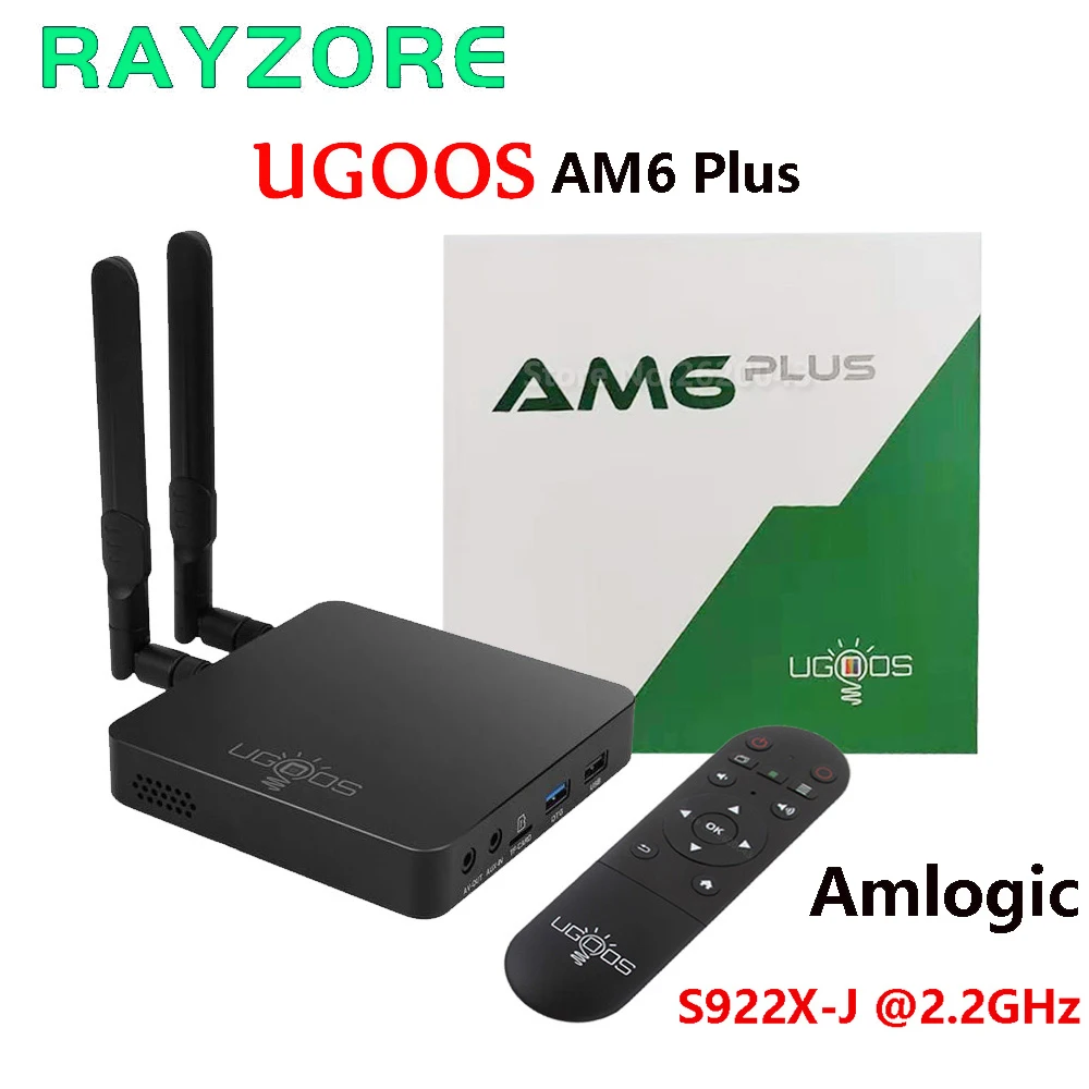 Оригинальная ТВ приставка Ugoos Am6 Plus S922x j 2 ГГц Android 9 0 Ddr4 4 ГБ 32 4K телеприставка Bluetooth