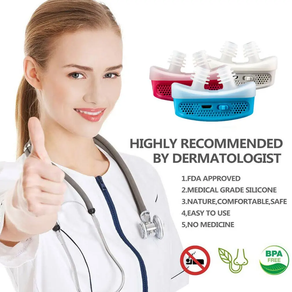 

Micro CPAP Anti Snoring Electronic Device for Sleep Apnea Stop Snore Aid Stopper