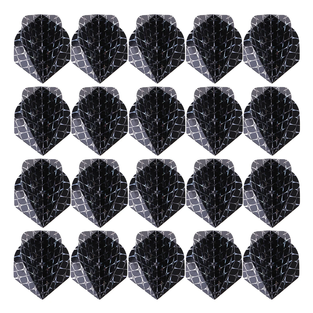 MagiDeal 20pcs Dart Flights Standard Geometric Patterns Darts Flights Protectors for Steel / Soft Tip DIY Darts Accessories