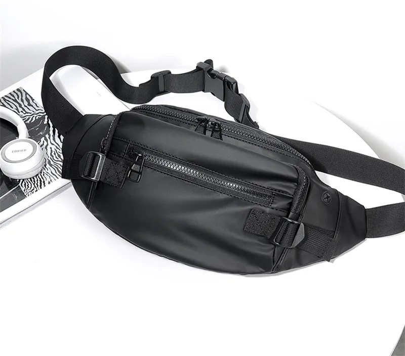 Мужские Черные Водонепроницаемые поясные сумки новая мода портсигар чехол для телефона пояс для денег для путешествий на открытом воздухе поясная сумка