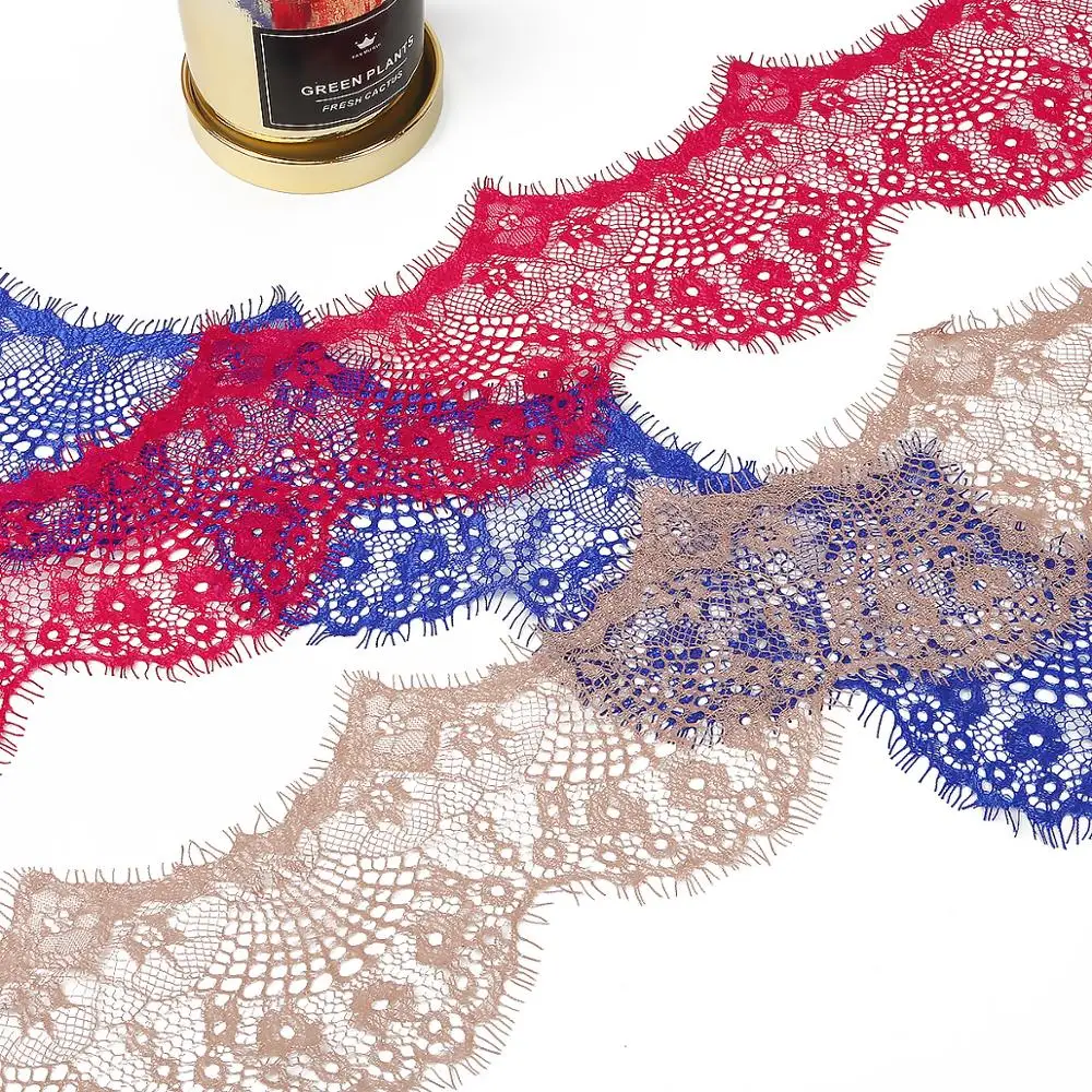 DIY 레이스 패브릭 웨빙 자수 리본 3 야드 9.5cm, 여성용 DIY 천 커튼 홈 장식 액세서리