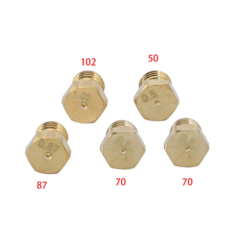 5PCS M6*0.75 Cooker Hob Injectors Propane Gas Burners LPG Kit Jets Nozzles 50 70 70 87 102 Cooking Gas Stove Jets Nozzles Hob