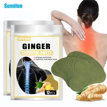 12 pçs remendo de dor nas costas lombar coluna adesivos artrite moxibustion médica gesso gengibre músculo dor nas costas remendo remendo de aquecimento