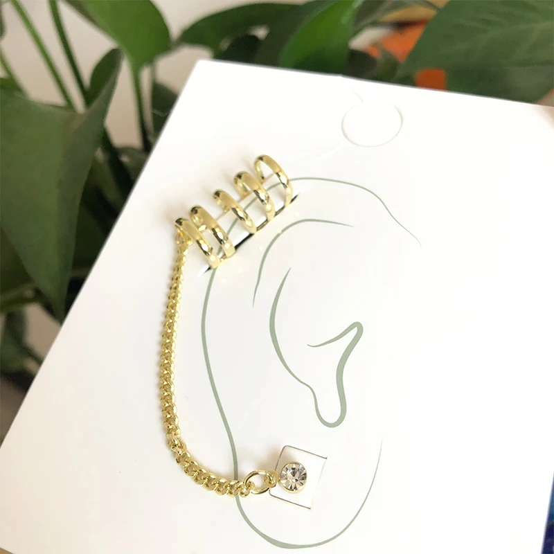 New Fashion Punk Stars Ear Clip Cuff Wrap Earrings No Piercing-Clip On Cartilage Earrings for Women Girls Earrings Jewelry