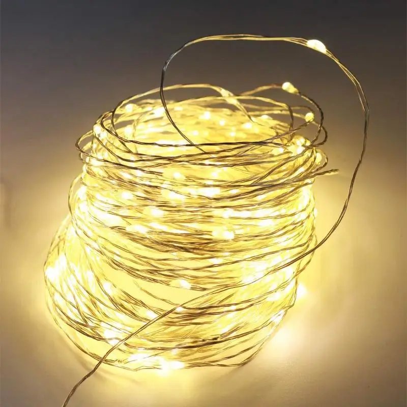 12/22m 100/200LED USB Медный провод осветительная гирлянда, Волшебная Гирлянда для дома Свадебные Декоративные лампы Рождественские украшения для дома