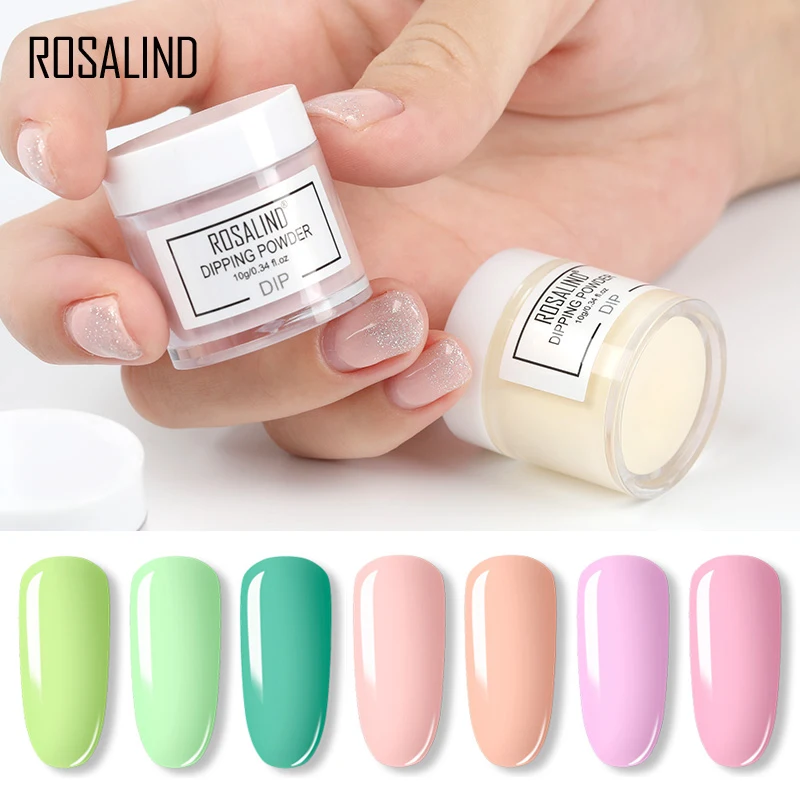 ROSALIND Dipping Powder Holographic Dust Nail Art Decorations without Lamp Cured 10g All For Manicure Nails Glitter Dip Powder