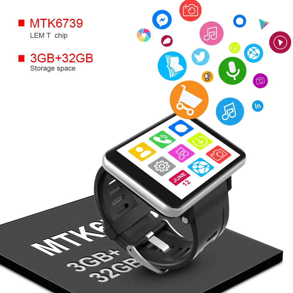 DM100 2.86 inch Smart Watch Android 7.1 4G Smart Watch 3GB + 32GB Men SmartWatch with Camera 2700mA