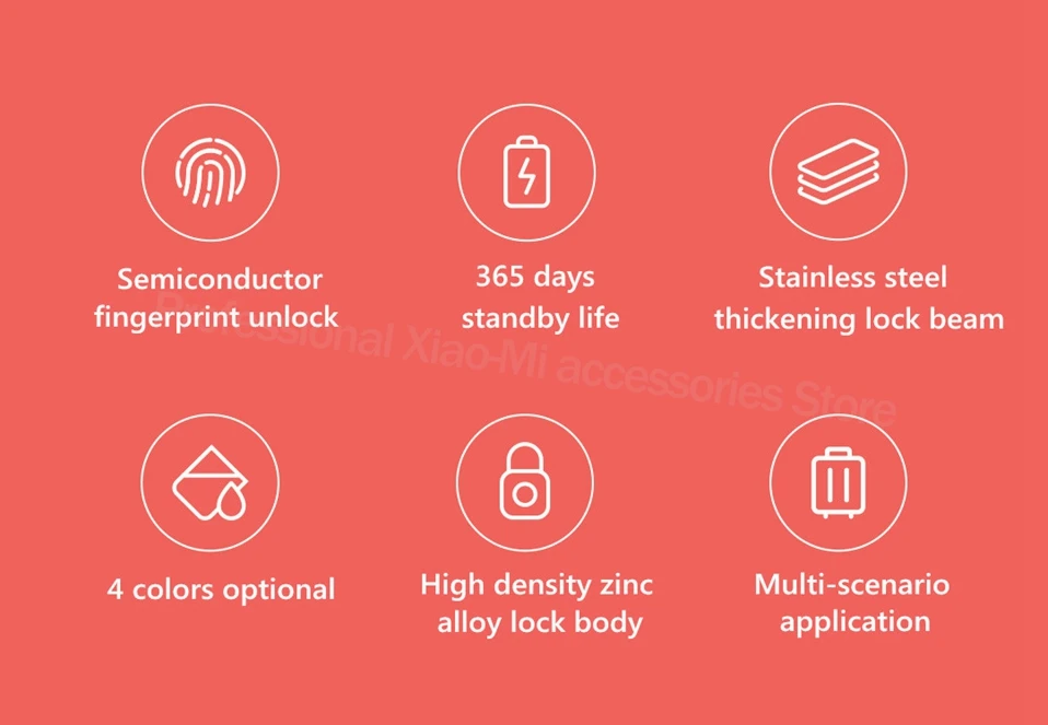 Xiaomi смарт-замок с отпечатком пальца Kitty, отпечаток пальца, сенсорный, открытый, 365, срок службы в режиме ожидания, портативный интеллектуальный замок для дверного багажника