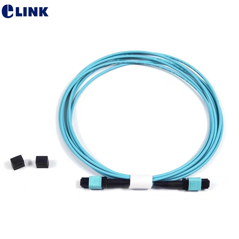 

12cores MPO-MPO OM4 patchcord female B type 2 3 5 10 15m fiber optic patch lead round cable aqua OM3 MTP 12 strands ftth jumper