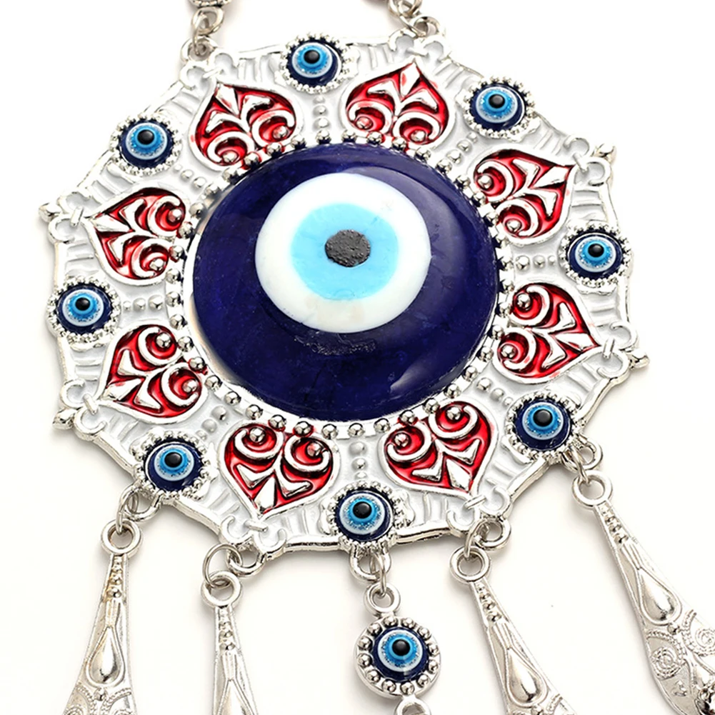 Retro Furnishing Multi Color Wall Hanging Blue Demon Eye Car Wind Chimes Home Ornament Gift Pendant Metal Decorative Blessing